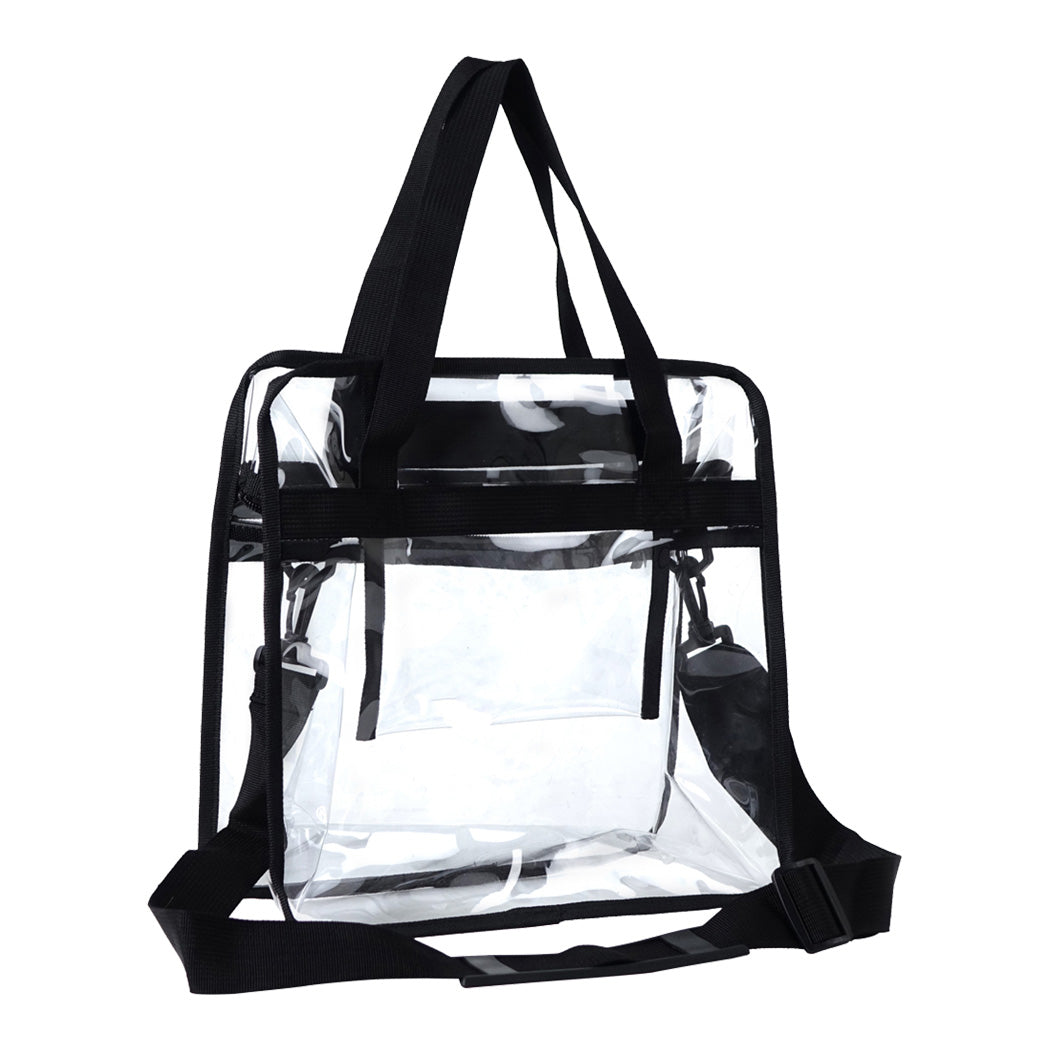 Black-Trim Zippered Tote Bag