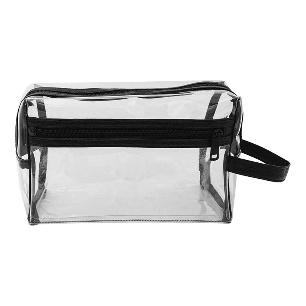 Clear Vinyl & Leatherette Toiletry Organizer