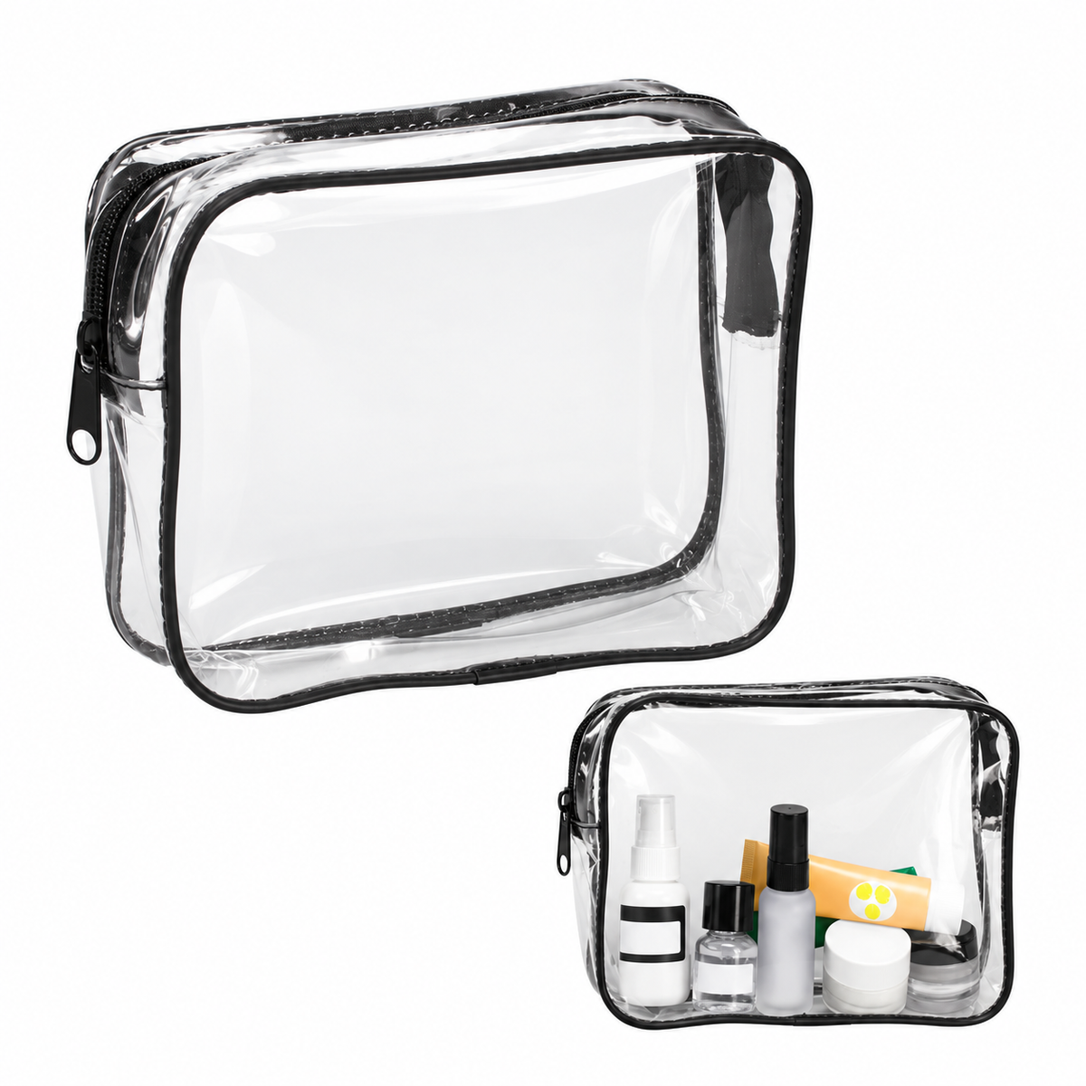 Clear Vinyl Travel Cosmetic Organizer