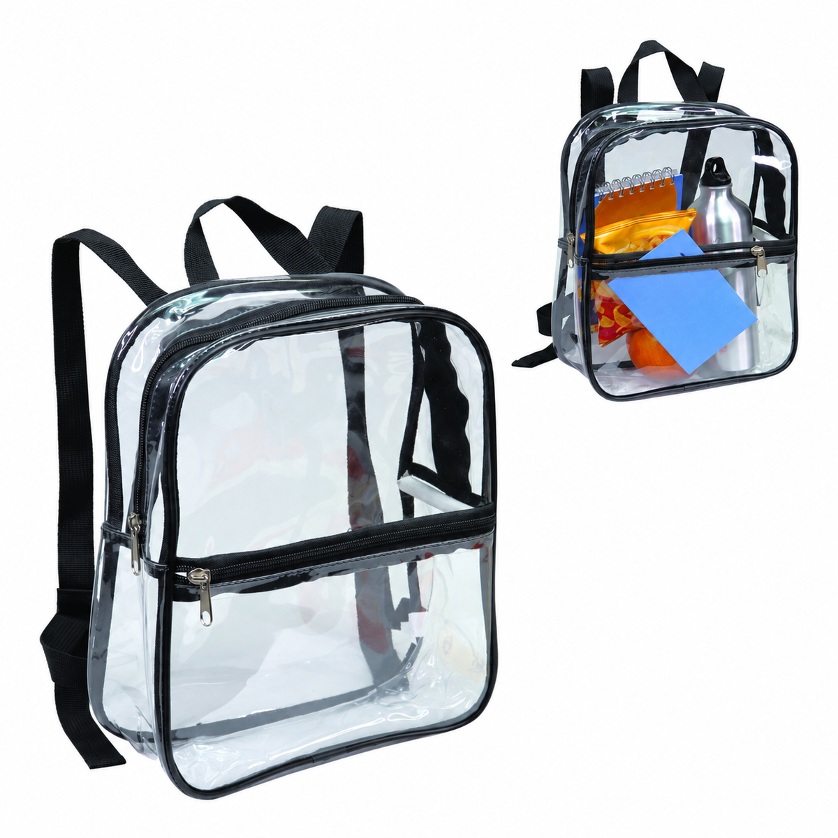 Clear Vinyl Backpack Black