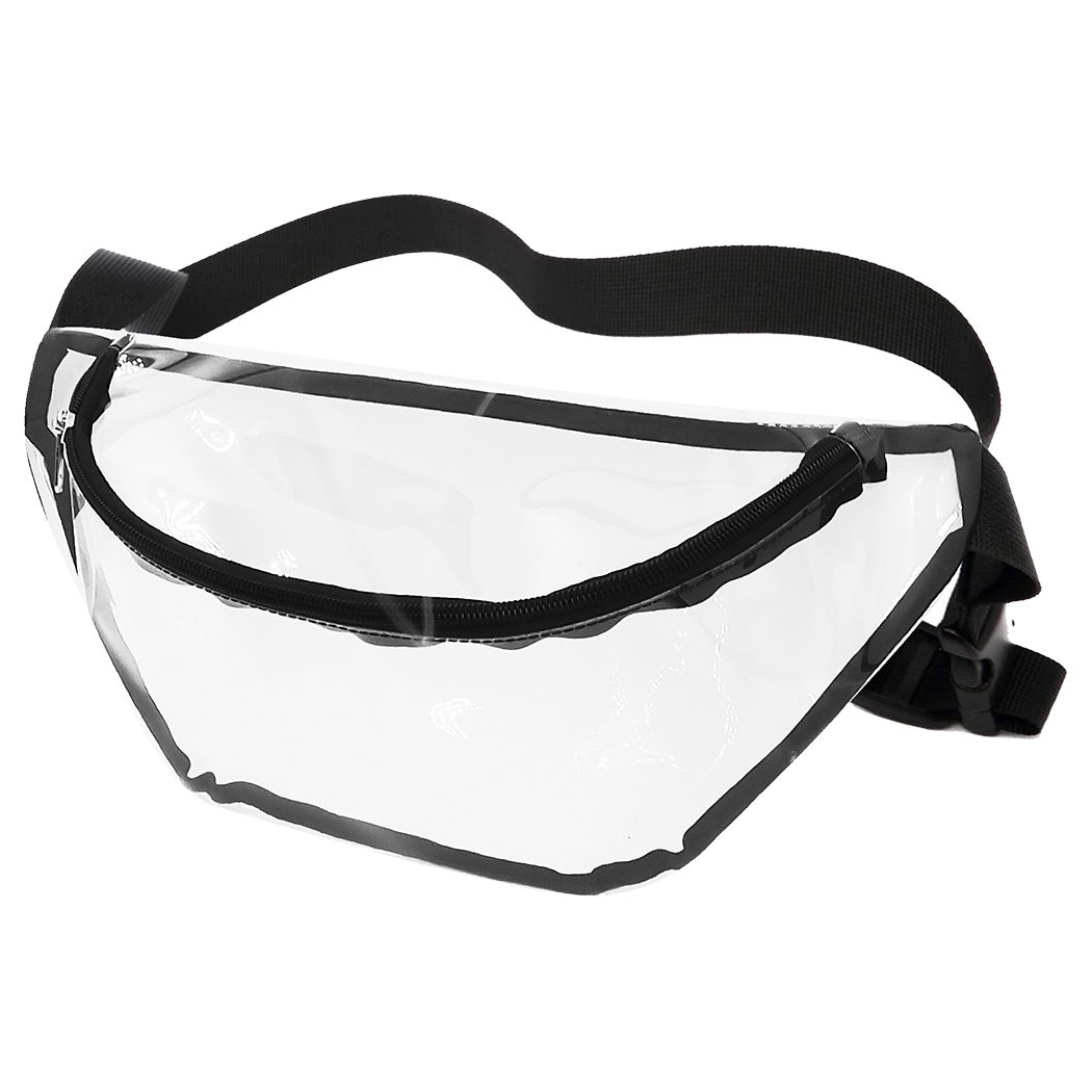 Black-Trim Clear Vinyl Waist Pack
