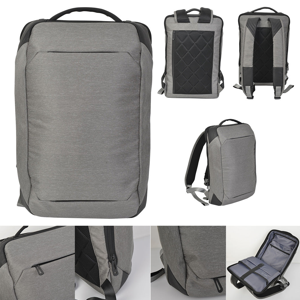 Compact Heather Gray 15.6-Inch Laptop Backpack