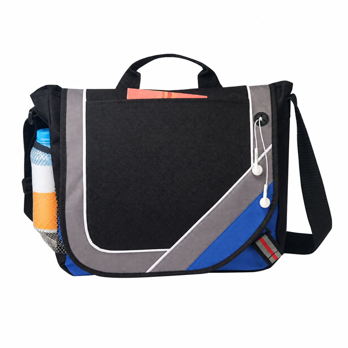 Front-Pocket Poly Messenger Bag