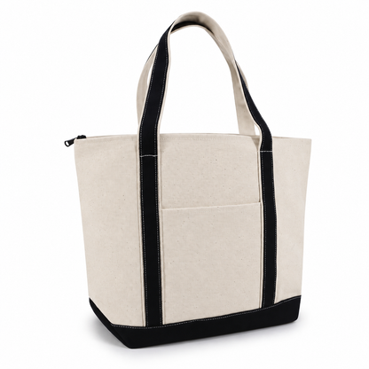 Heavyweight Zippered Canvas Tote Bag