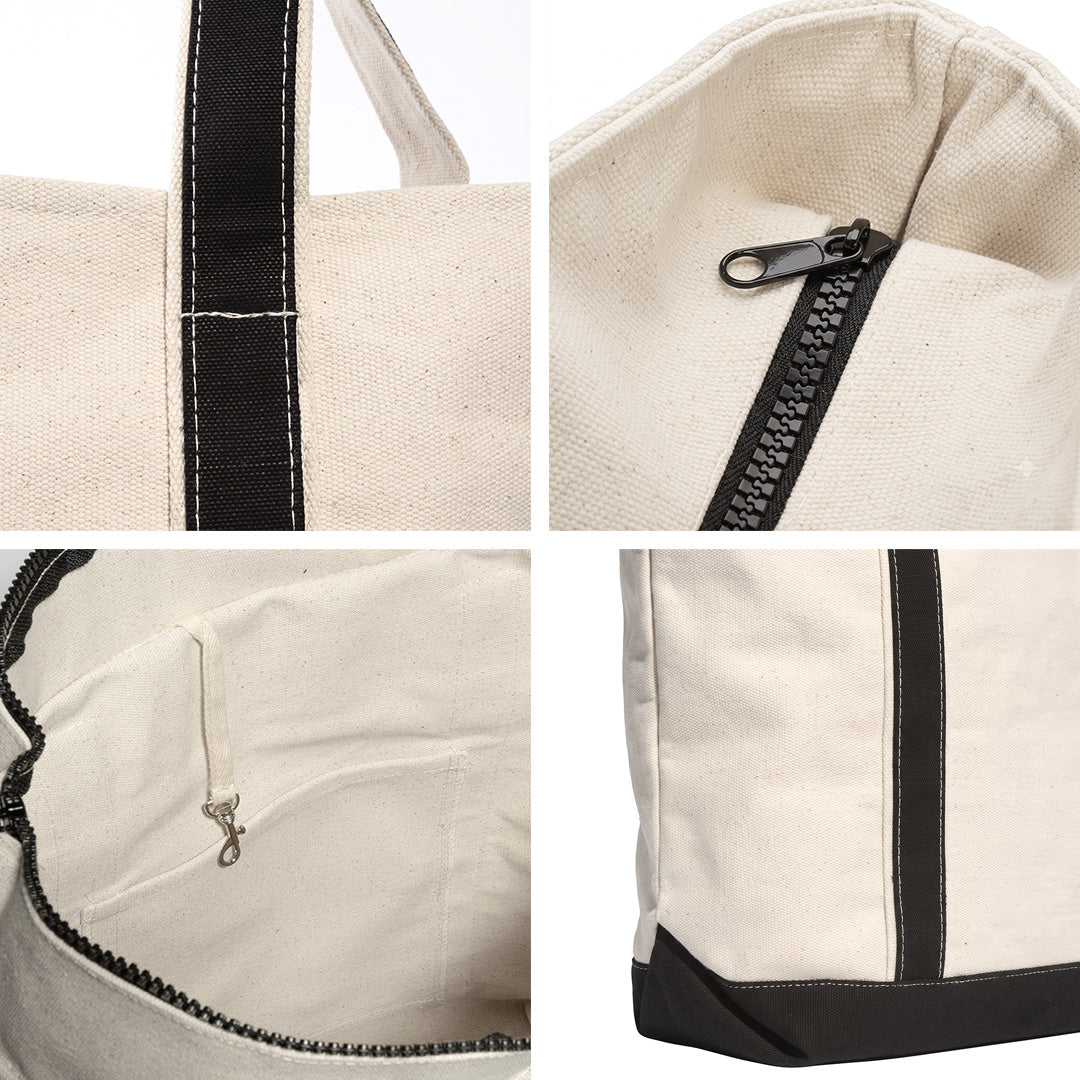 Heavyweight Zippered Canvas Tote Bag
