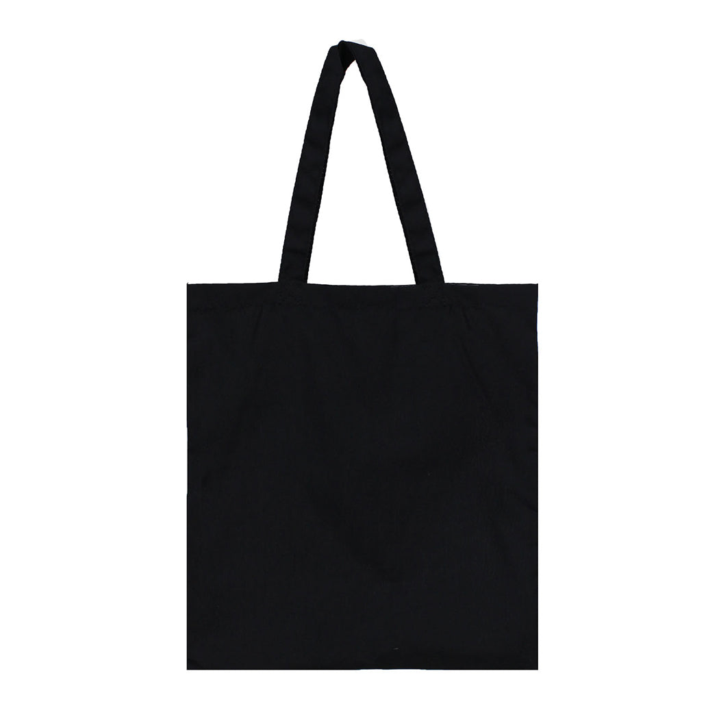 6 Black Cotton Tote Bag