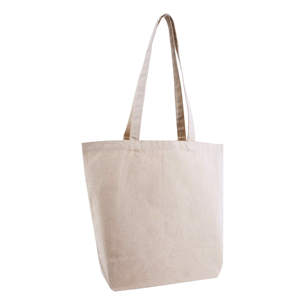 Gusseted Cotton Canvas Tote Bag