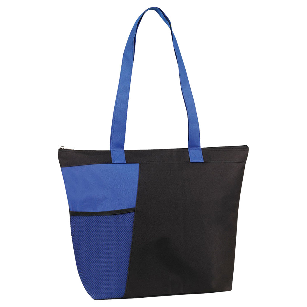 Bottle-Pocket Poly Zipper Tote Bag