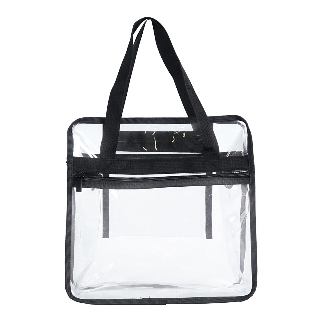 Black-Trim Zippered Tote Bag