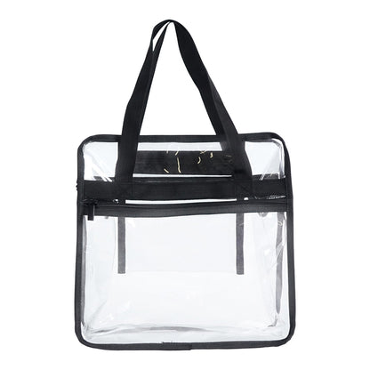 Black-Trim Zippered Tote Bag