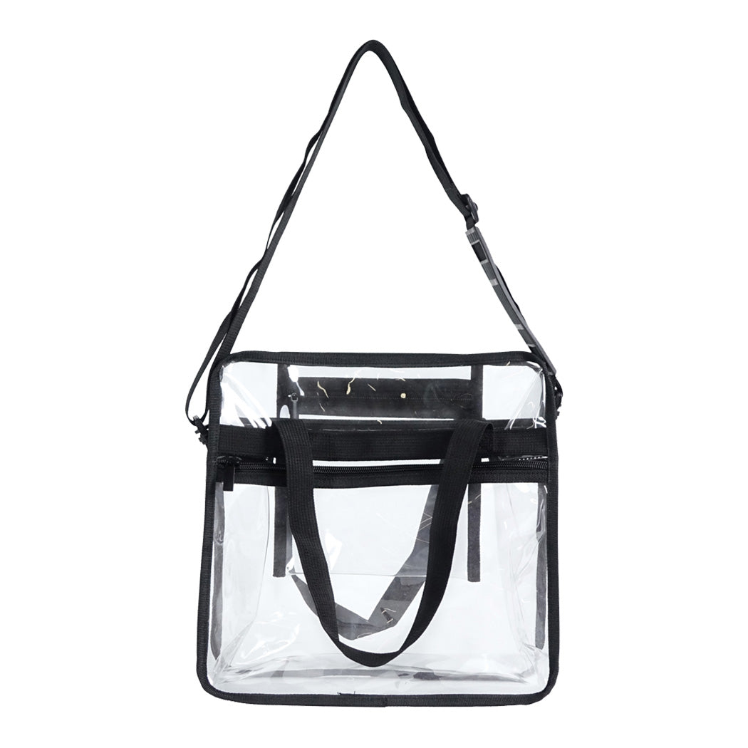 Black-Trim Zippered Tote Bag