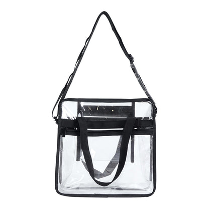 Black-Trim Zippered Tote Bag
