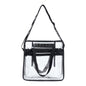 Black-Trim Zippered Tote Bag
