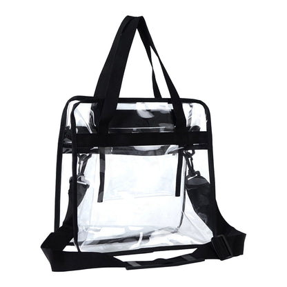 Black-Trim Zippered Tote Bag