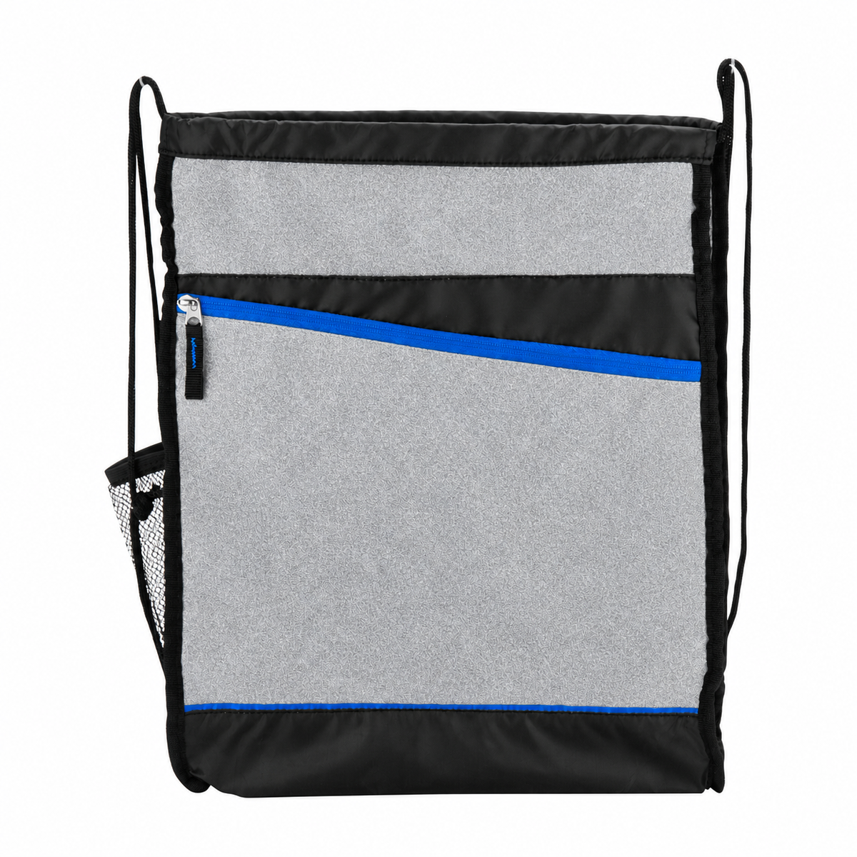 Angled-Pocket Sports Drawstring Bag with Bottle Pocket