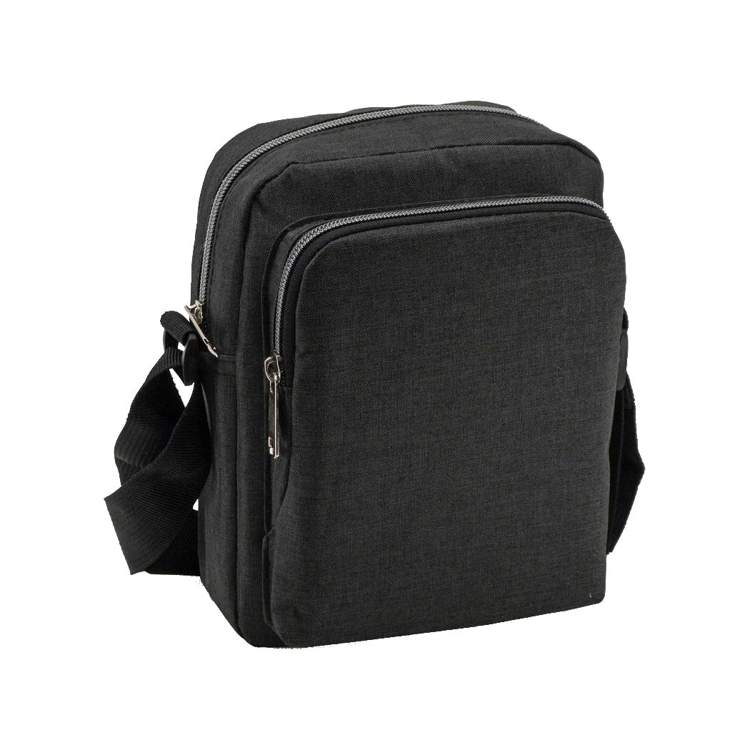 Vertical Triple Zipper Sling Bag