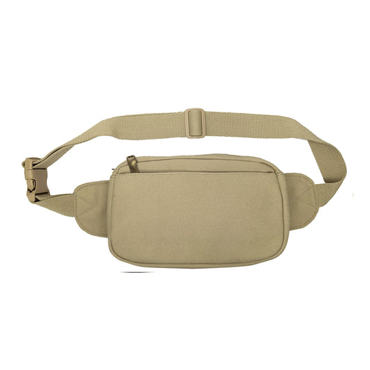 3-Zipper Cotton Canvas Waist Pack