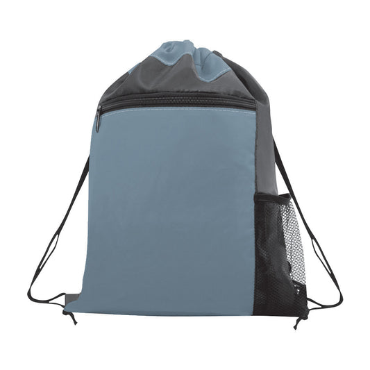 Color-Pocket Drawstring Bag with Bottle Pocket