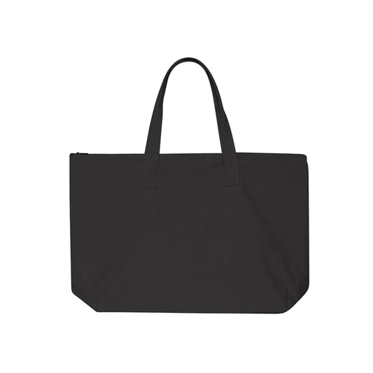 22" Zippered Cotton Canvas Tote Bag