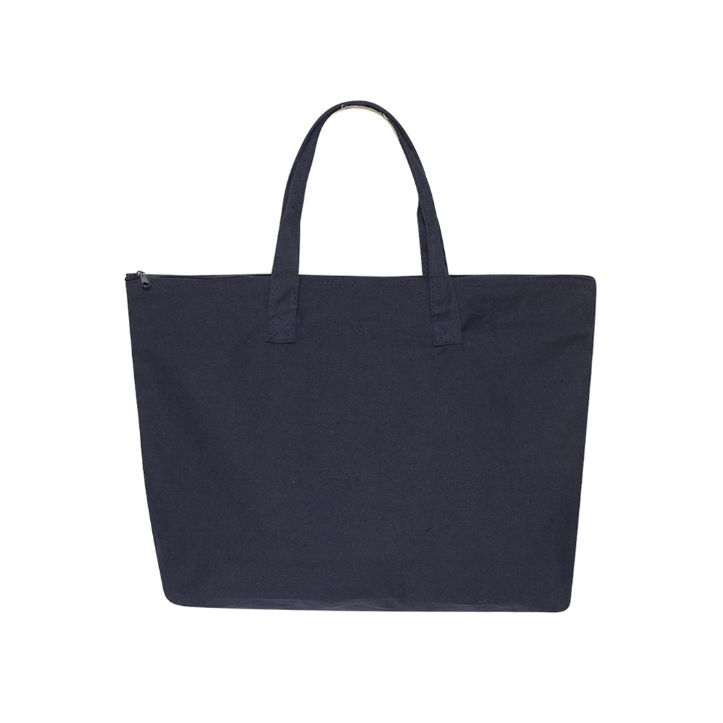 22" Zippered Cotton Canvas Tote Bag