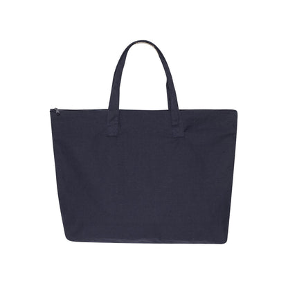 22" Zippered Cotton Canvas Tote Bag