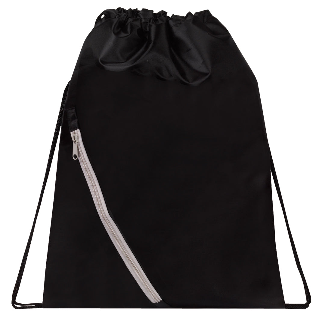 Poly Zipper Pocket Drawstring Bag