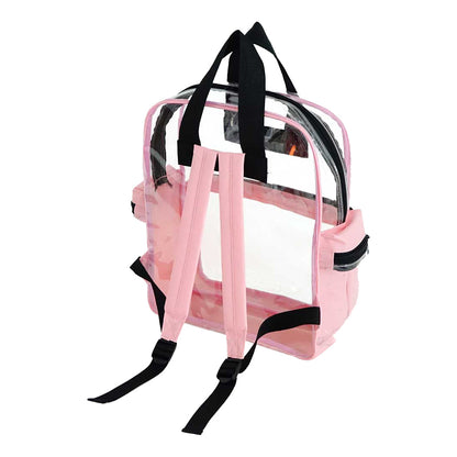 Rainbow Clear Vinyl Zippered Backpack