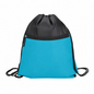 Two-Tone Zippered Drawstring Bag