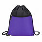 Two-Tone Zippered Drawstring Bag