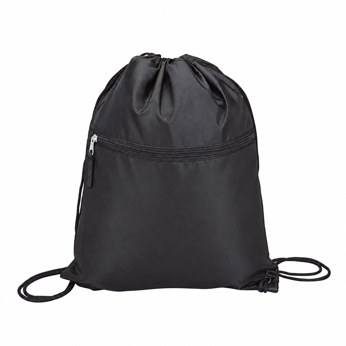 Two-Tone Zippered Drawstring Bag