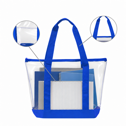 Stadium PVC Clear Zipper Tote Bag