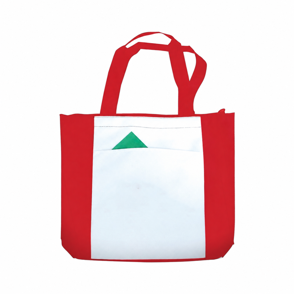 Polyester Two-Tone Zipper Tote Bag