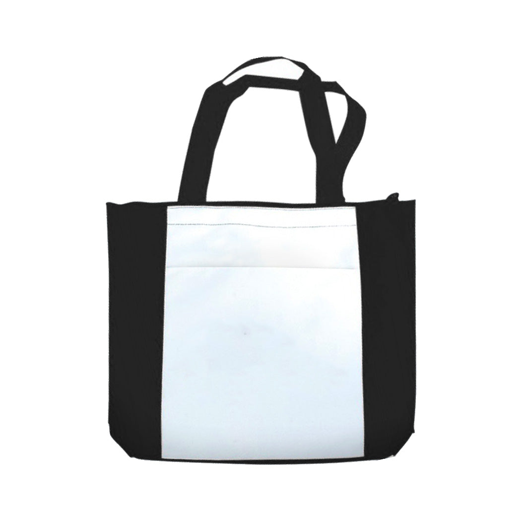 Polyester Two-Tone Zipper Tote Bag