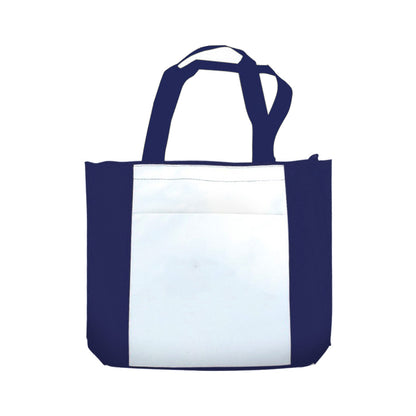 Polyester Two-Tone Zipper Tote Bag