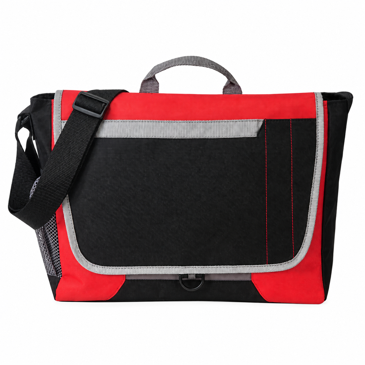 Bottle-Pocket Poly Messenger Bag