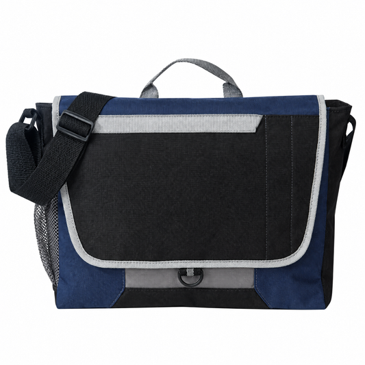 Bottle-Pocket Poly Messenger Bag