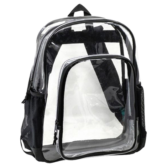 Clear PVC Backpack with Mesh Side Pockets