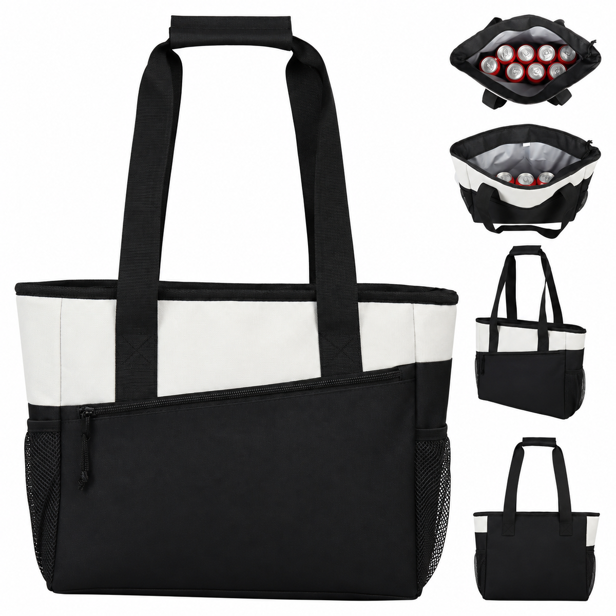 Velcro-Closure Insulated Tote Bag