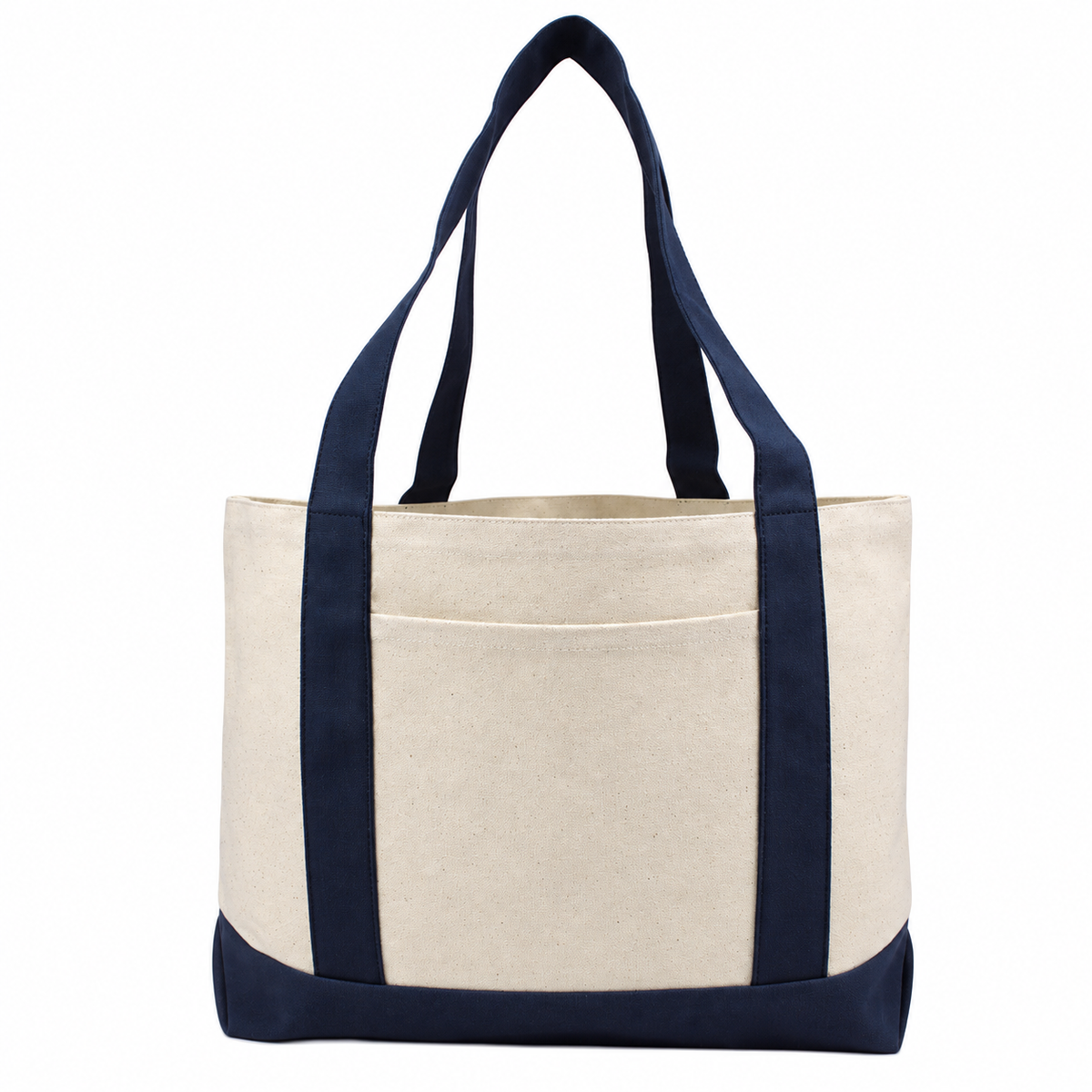 Two-Tone Canvas Gusseted Tote Bag