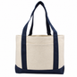 Two-Tone Canvas Gusseted Tote Bag