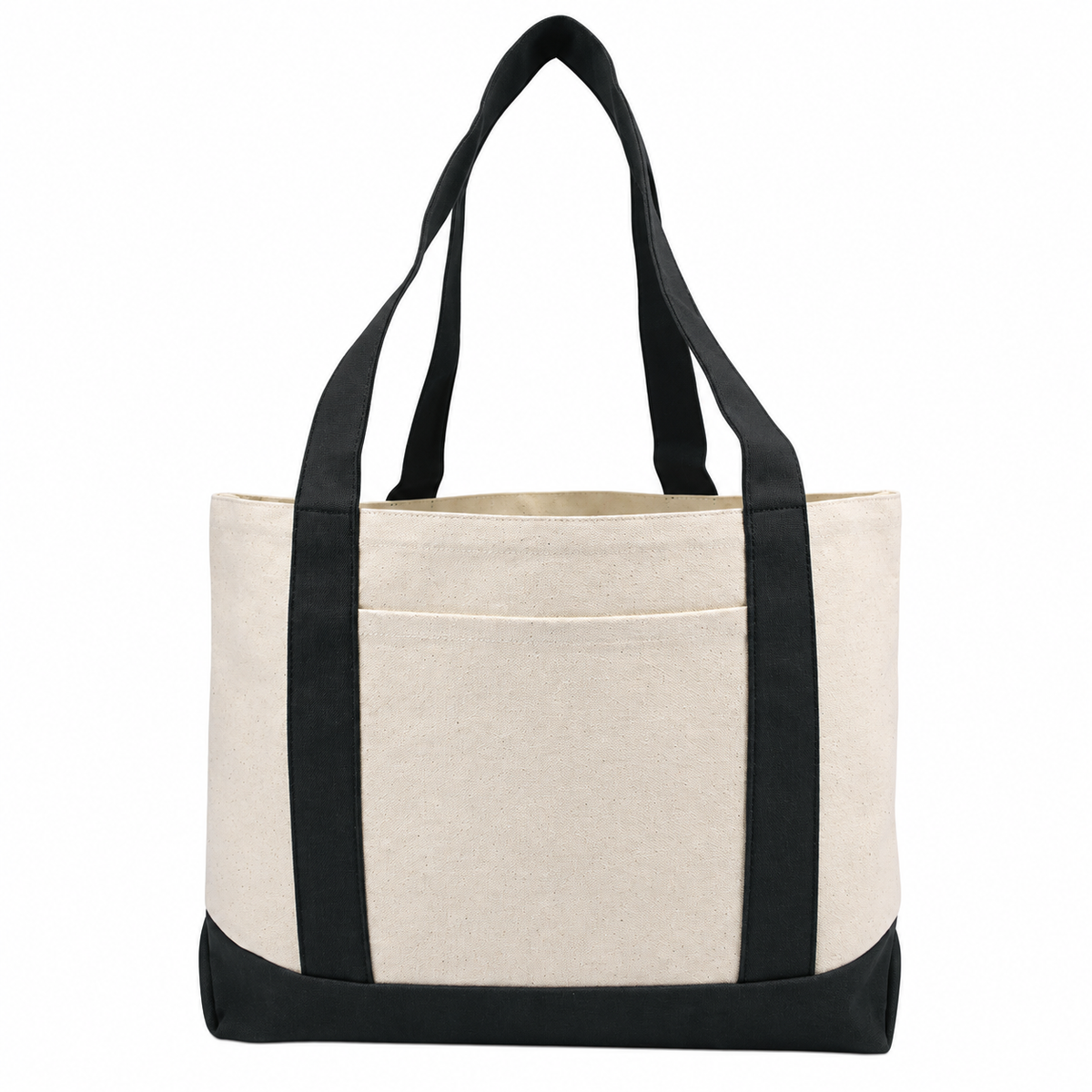 Two-Tone Canvas Gusseted Tote Bag