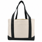Two-Tone Canvas Gusseted Tote Bag