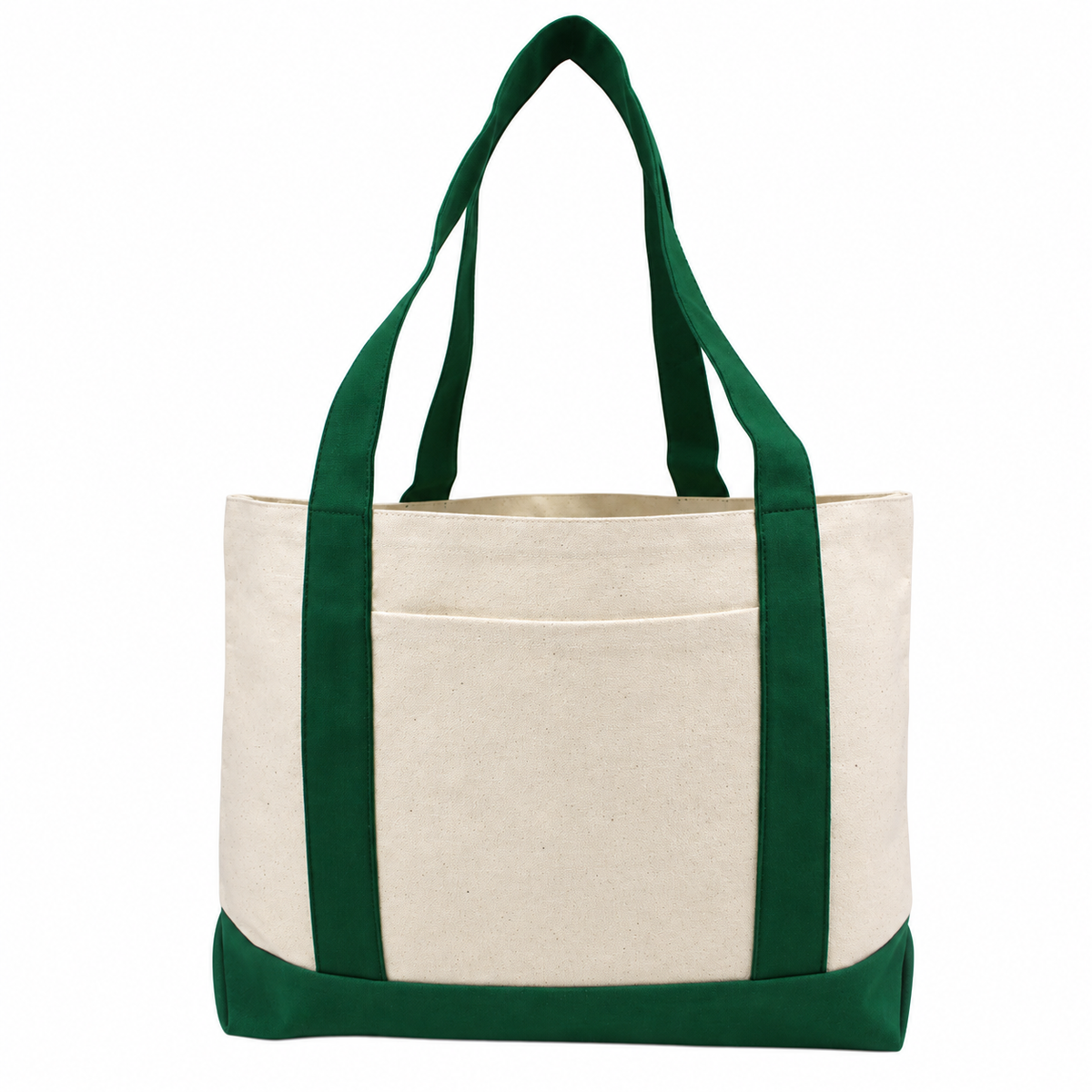 Two-Tone Canvas Gusseted Tote Bag