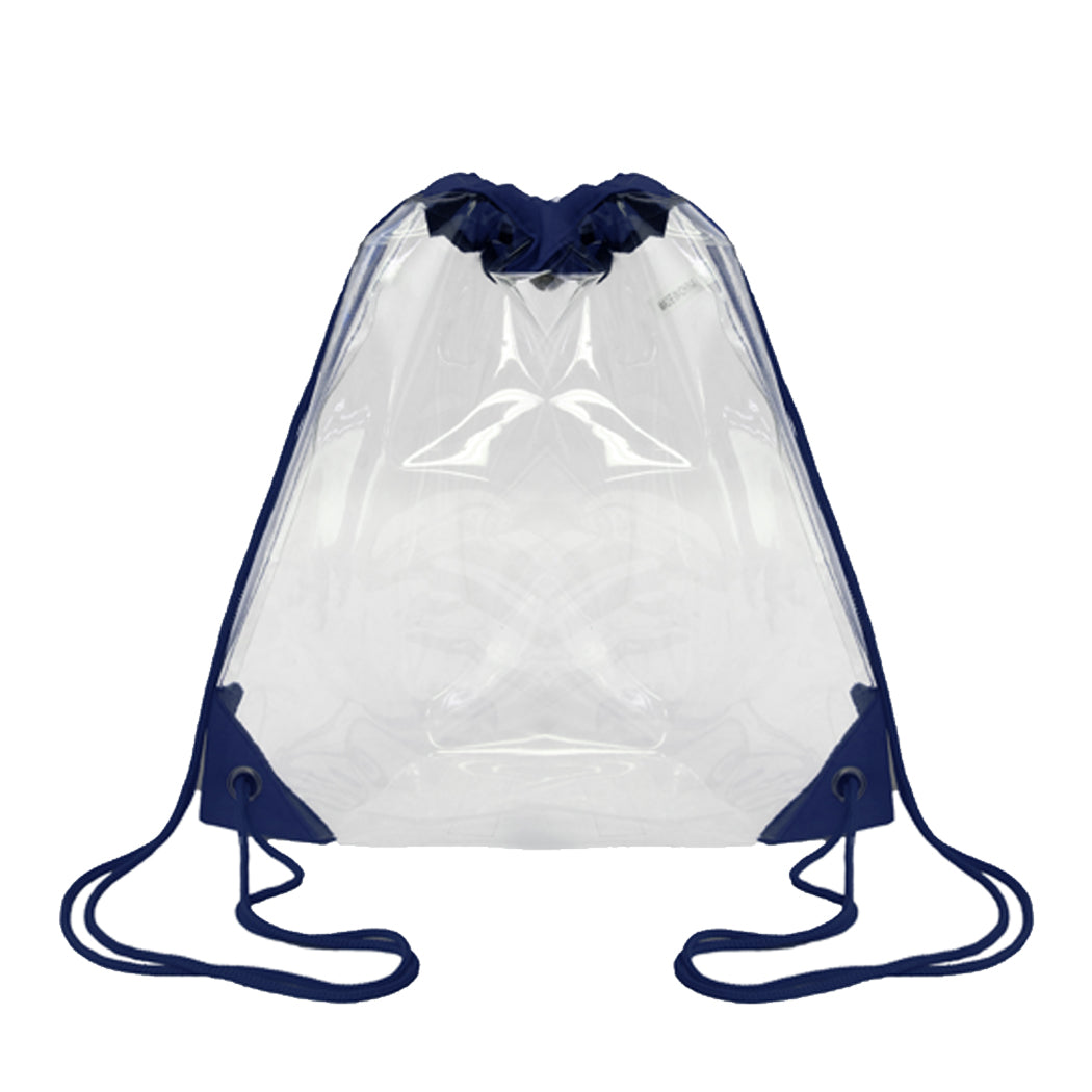 Clear PVC Drawstring Backpack with Color Trim