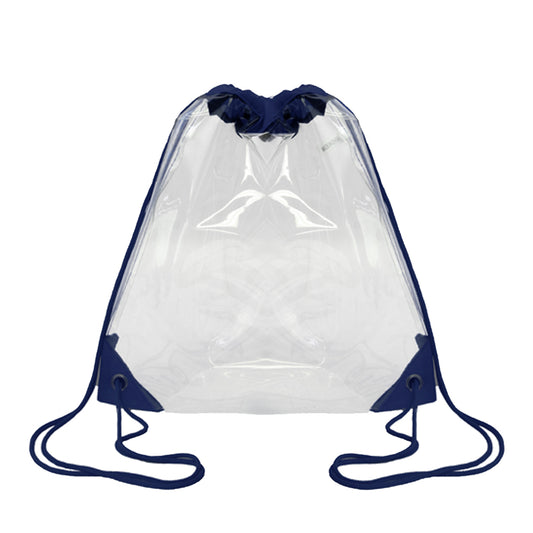 Clear PVC Drawstring Backpack with Color Trim