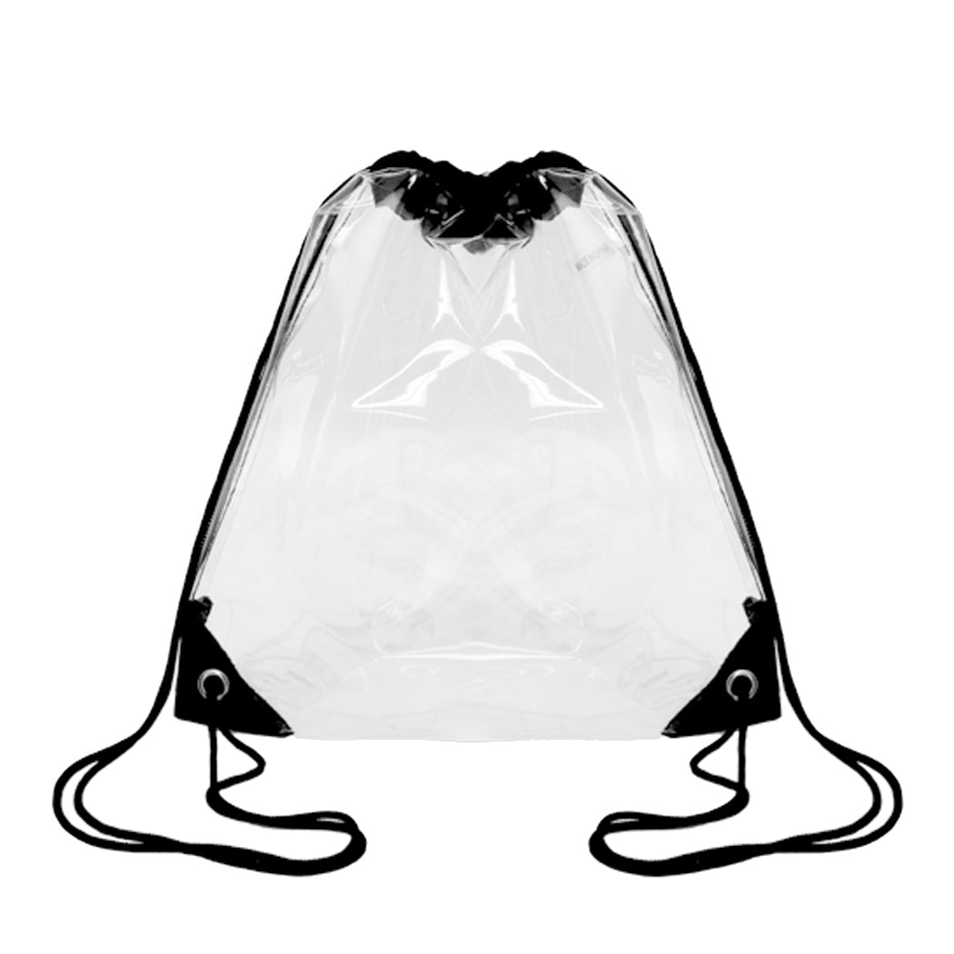 Clear PVC Drawstring Backpack with Color Trim
