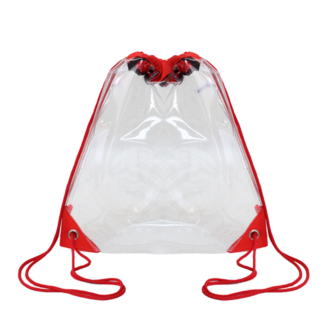 Clear PVC Drawstring Backpack with Color Trim