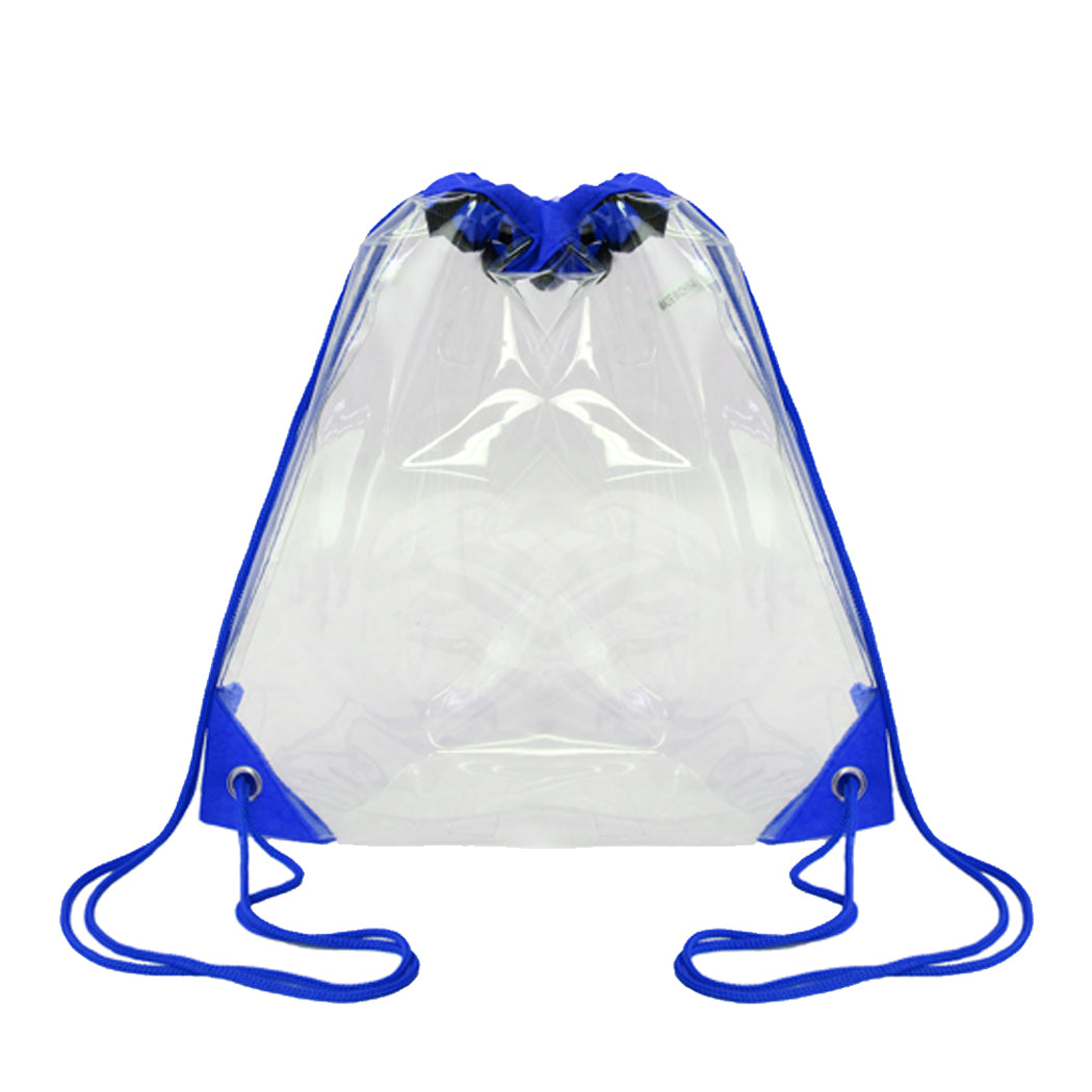 Clear PVC Drawstring Backpack with Color Trim