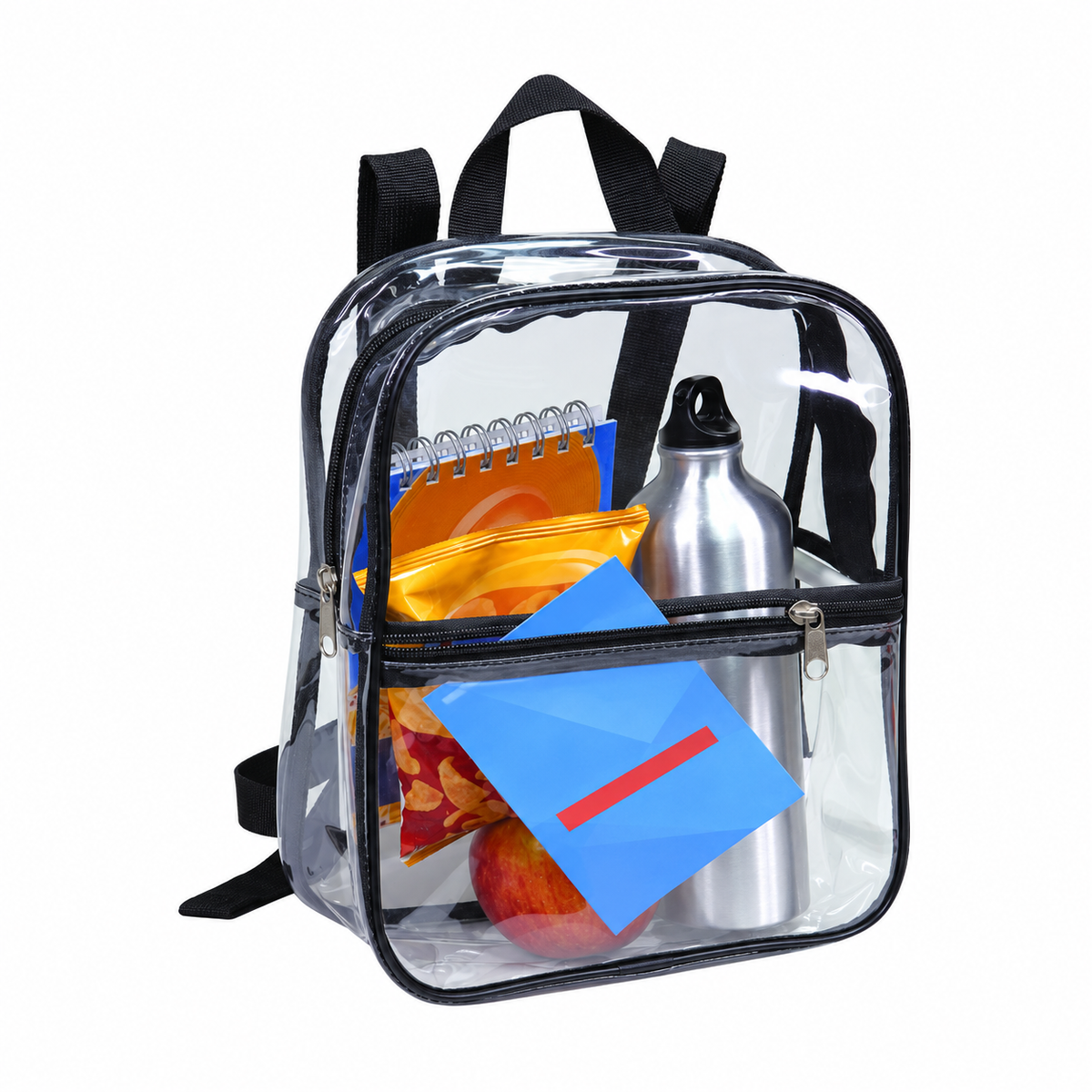 Clear Vinyl Backpack Black